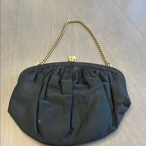 Elegant Black Clutch with Gold Chain And coin purse